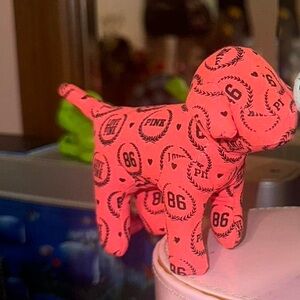 Y2K Victoria’s Secret PINK Hot Pink Mini Dog Plush with PINK Logo Monogramming